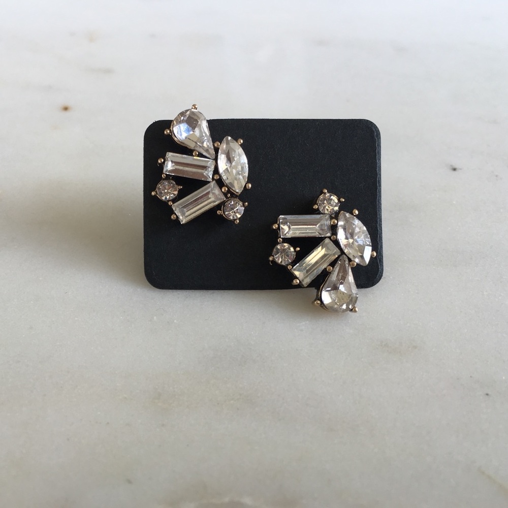 Crystal Stone Stud Earrings